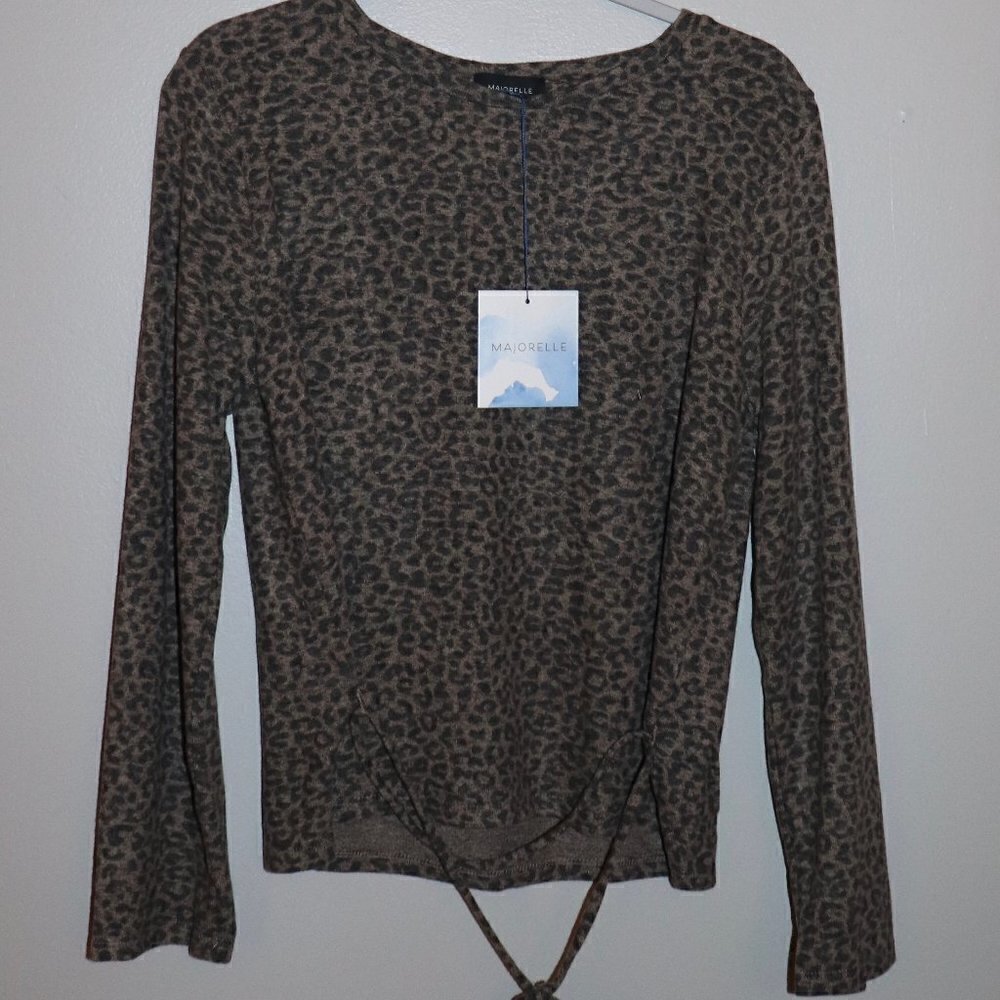 Majorelle Sabrina Top In Sable Leopard Size M - Picture 4 of 5